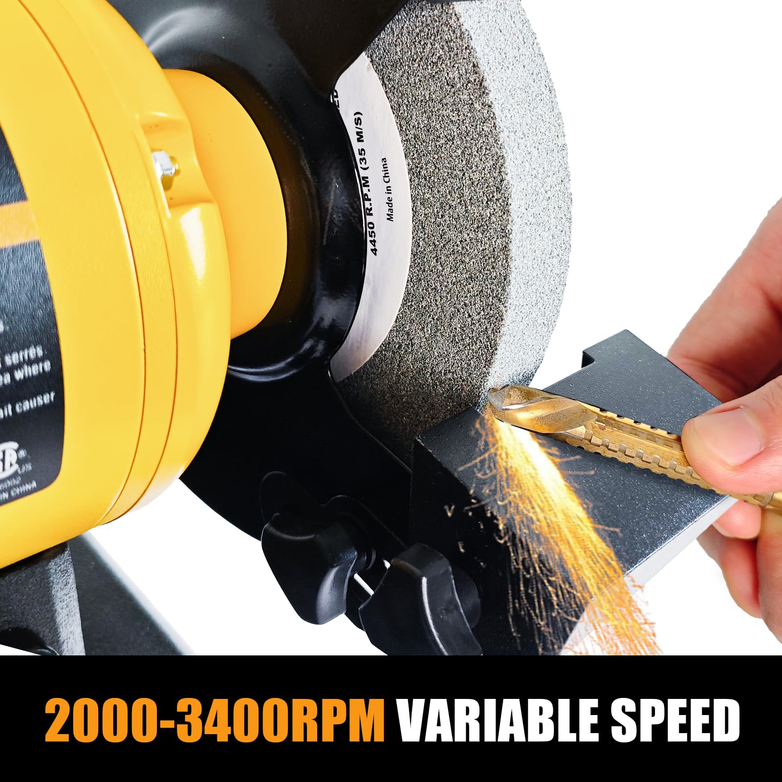 Woodskil Bench Grinder - 6" Variable Speed -5