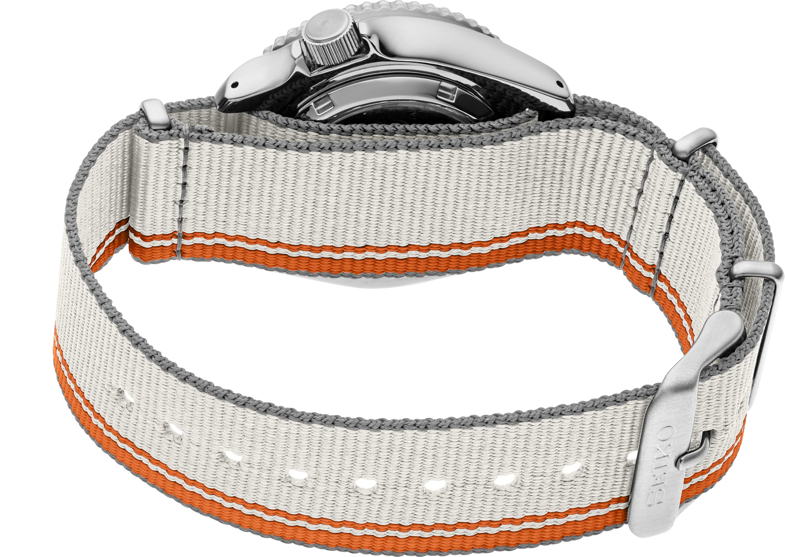 Seiko SRPK73 Herren-Armbanduhr, analog, manuell, automatisch, schwarzes Zifferblatt, silberfarbenes Edelstahl-Armband, 5 Sport, 24 Schmuckstücke, 100 Meter, wasserdicht, Sportuhr