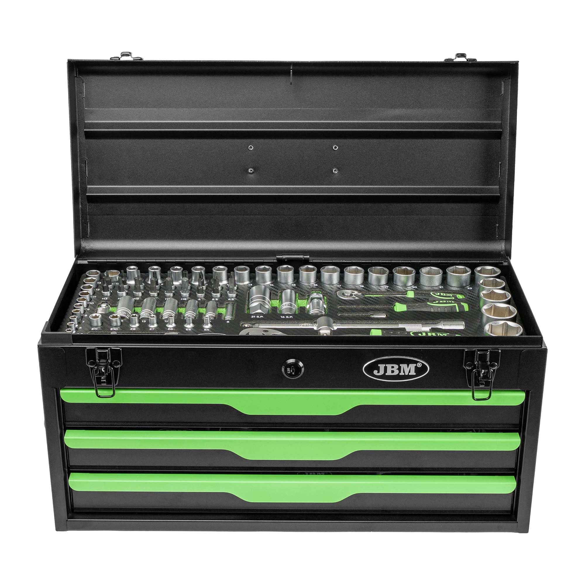 CAJA METÁLICA CON HERRAMIENTAS 143 PIEZAS CINCADO