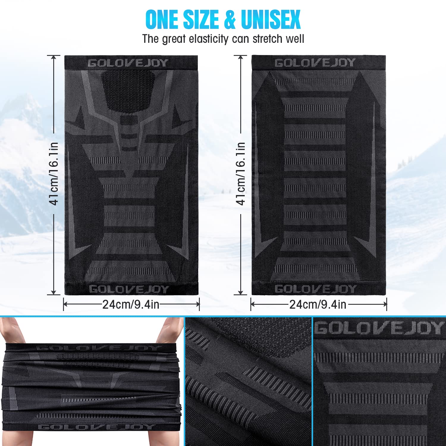 ENONEO Scaldacollo Running Termico Uomo Donna Traspirante Antivento Scaldacollo Sportivo Elastico Sciarpa Scaldacollo Tubolare Inverno Passamontagna Sci Copricollo Moto Bandana Bici Ciclismo