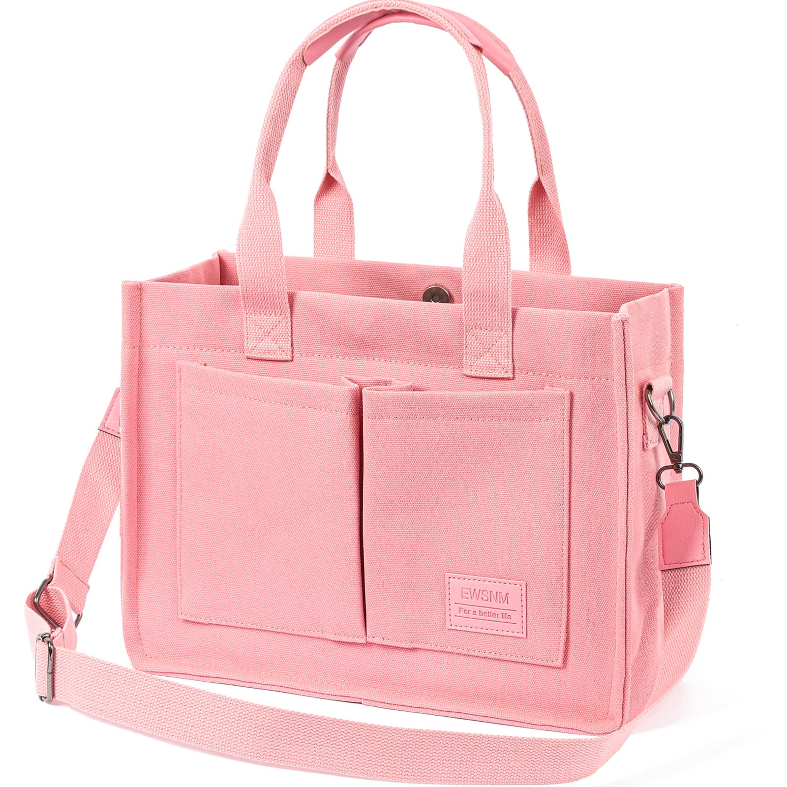 Canvas Tote Bag for Women, Large Laptop Travel Tote Handbag Totes with Crossbody Shoulder Teachers Reusable Grocery Bags