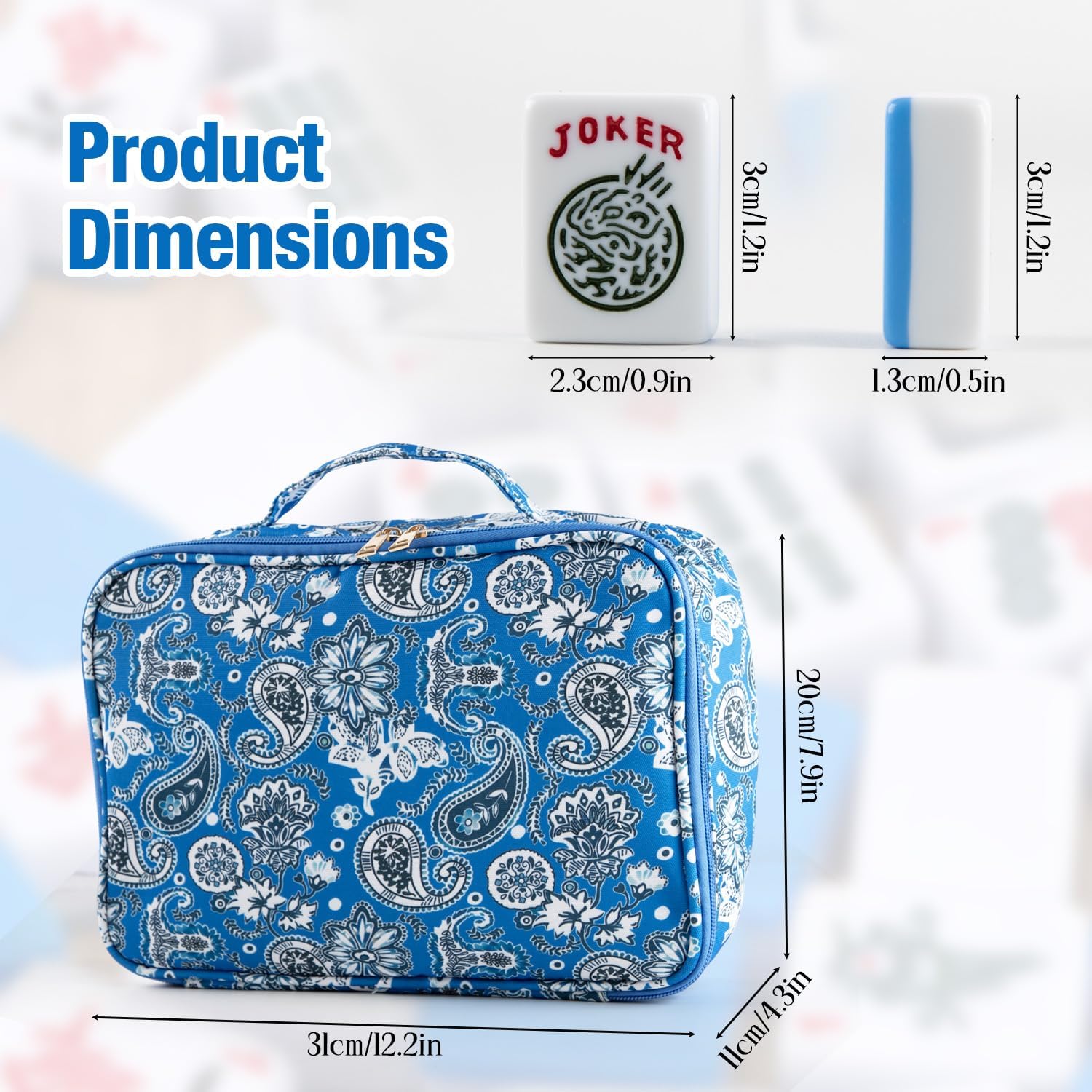 American Mahjong Tile Set with166 Engraved Mahjong Tiles, Mahjong Tiles Bag and Accessories