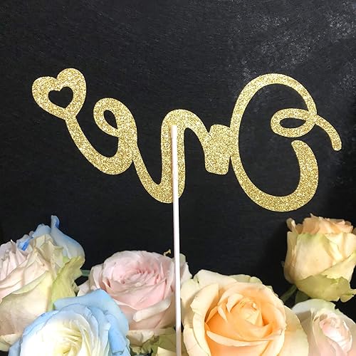 Miniatura 9 de ALISSAR Decoración dorada de doble cara con purpurina para el primer cumpleaños, decoración de pastel para primer cumpleaños de niño y niña, primer