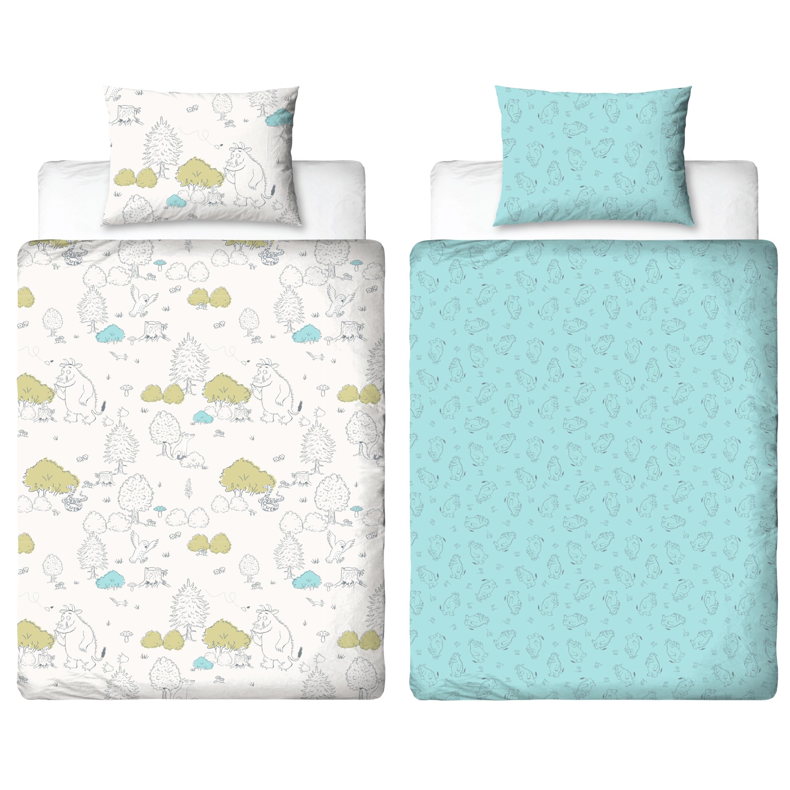 Gruffalo My First Cot Bed Duvet Reversible Yellow Blue Bedding Set Quilt Cover
