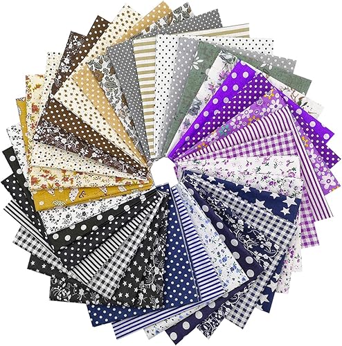 35 piezas de retazos precortados de 10 x 10 pulgadas, de tela acolchada de algodón, para manualidades, costura, acolchado, bricolaje.