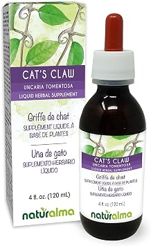 Naturalma Cats Claw Uncaria tomentosa bark Alcohol-Free Tincture - 4 fl oz Liquid Extract in Drops - Herbal Supplement - Vegan