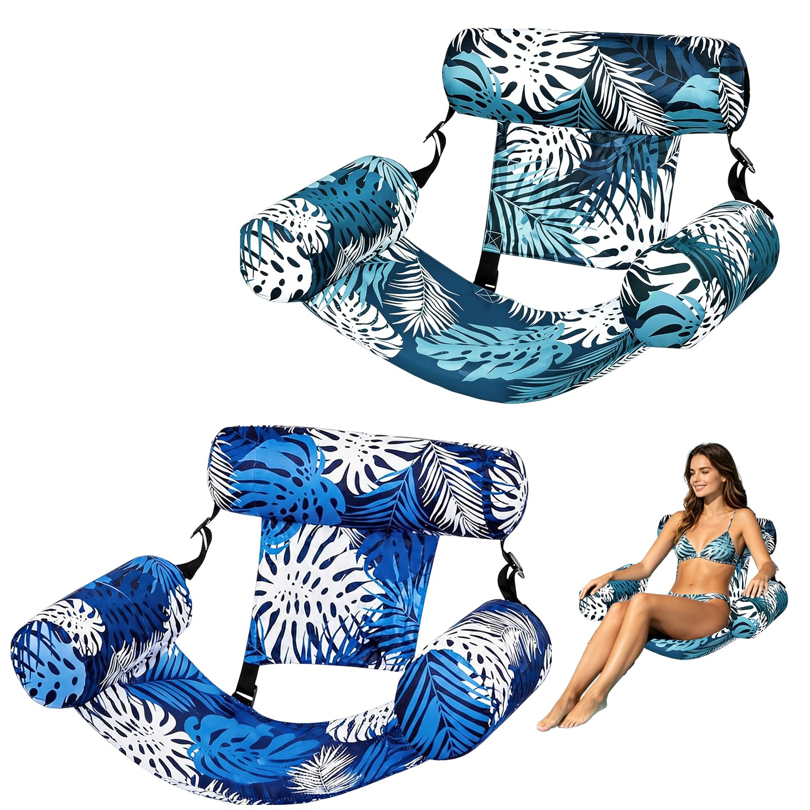 2 Stück Aufblasbare Wasser Pool Luftmatratze für Erwachsene, Aufblasbare Pool-Schwimmsitze, Aufblasbare Wasserstühle,Luftmatratze Wasser Sitz,Wassersessel Schwimmstuhl für Partys Sommer Wassers Strand