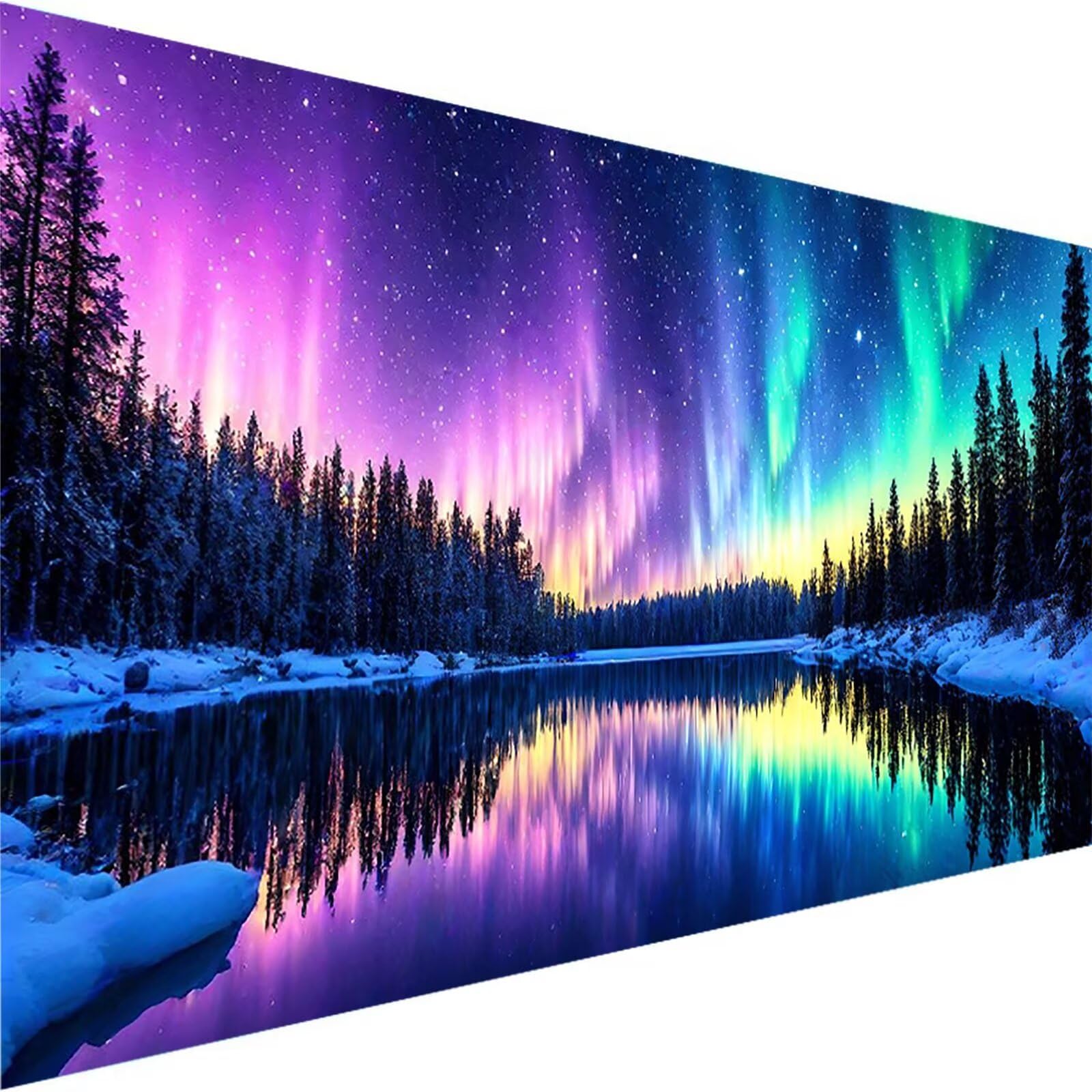 Malen nach Zahlen Kinder Arktis Malen Nach Zahlen Erwachsene, Geschenke für Mädchen Junge Bastelset Set, Malen nach Zahlen Aurora | Malen nach Zahlen Ohne Rahmen, (60x120cm) Bastelset Erwachsene 0-5