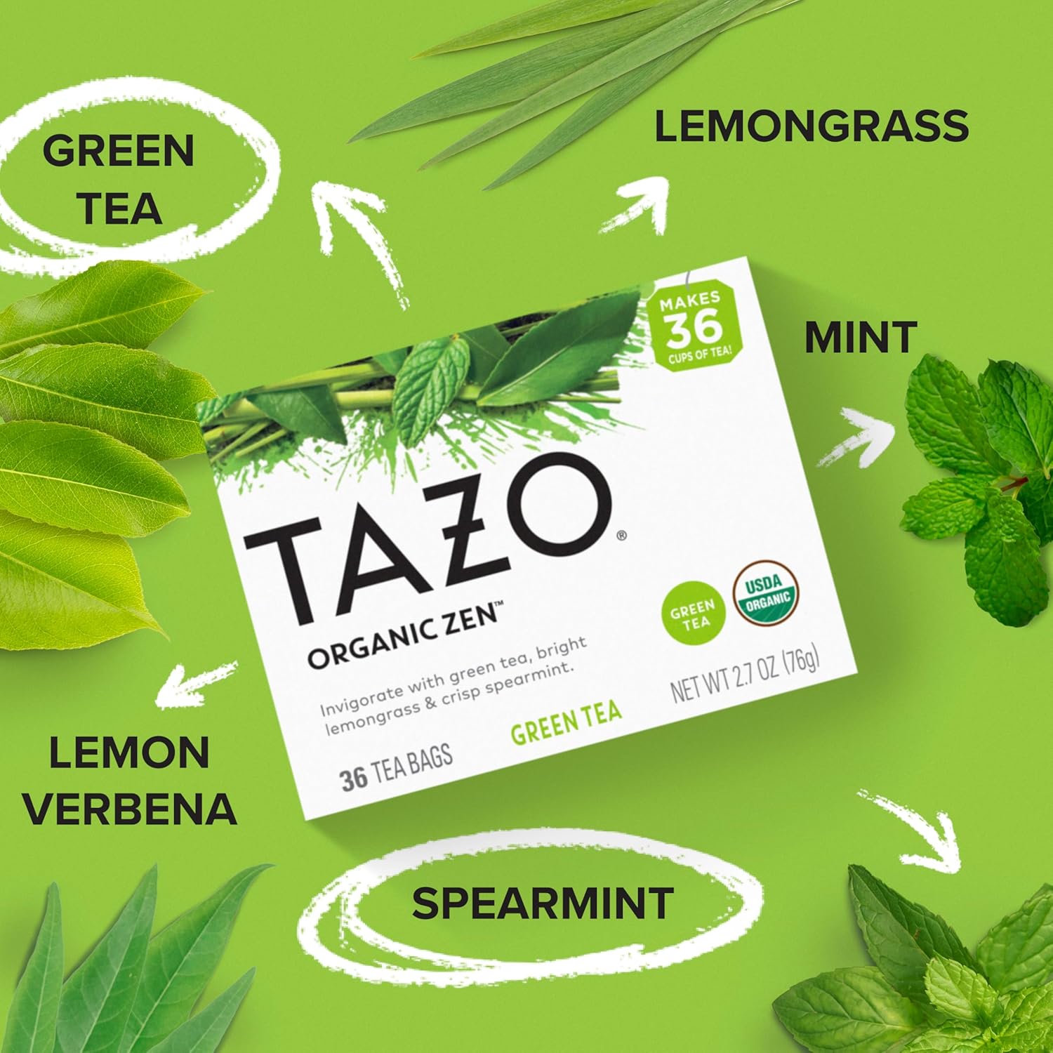 TAZO Organic Zen Green Tea, Green Tea Zen for Health and Wellness, 144 Total Tea Bags (36ct - Pack of 4) - Image 3