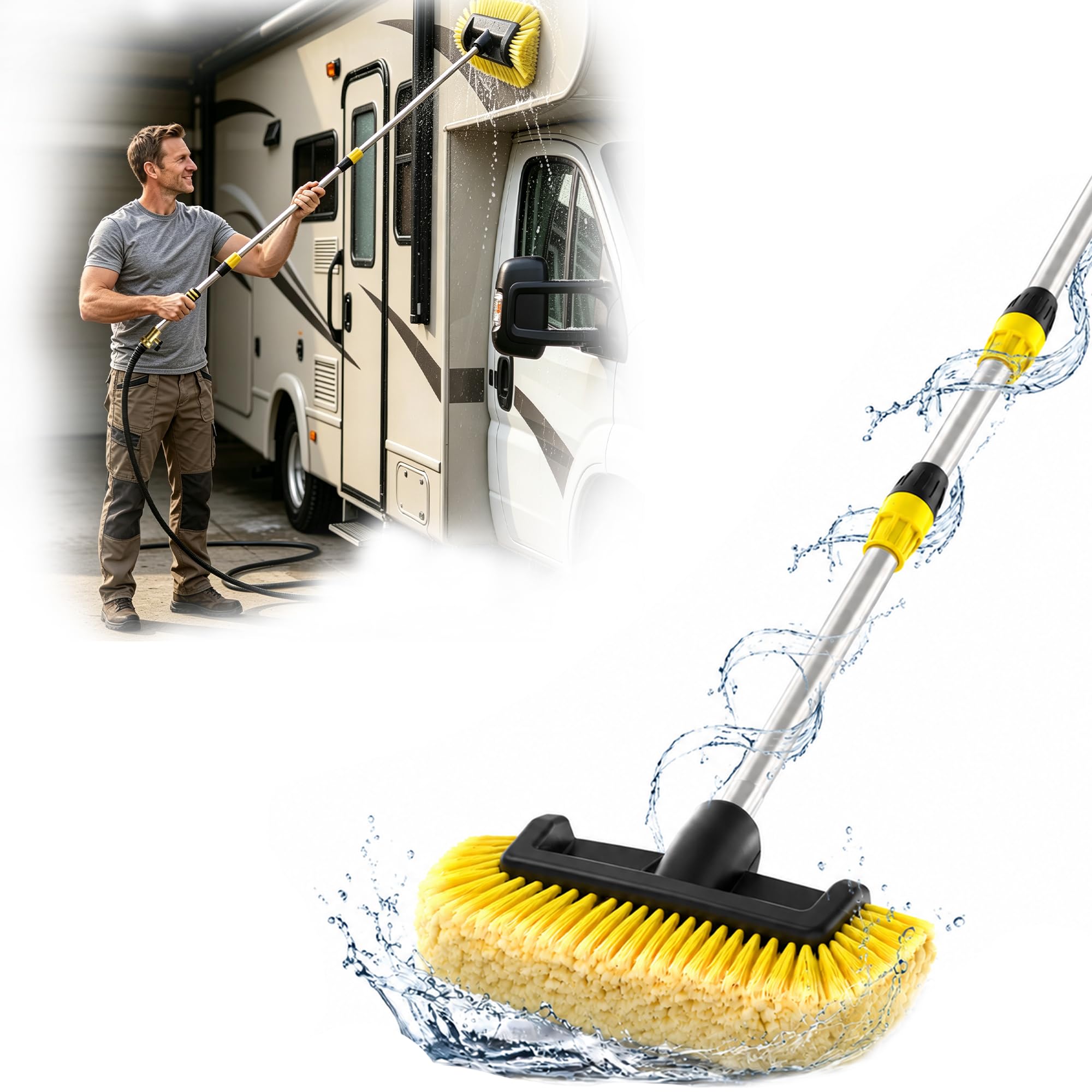 16FT Car Wash Brush - RV Washing Brush with Telescopic Pole -1