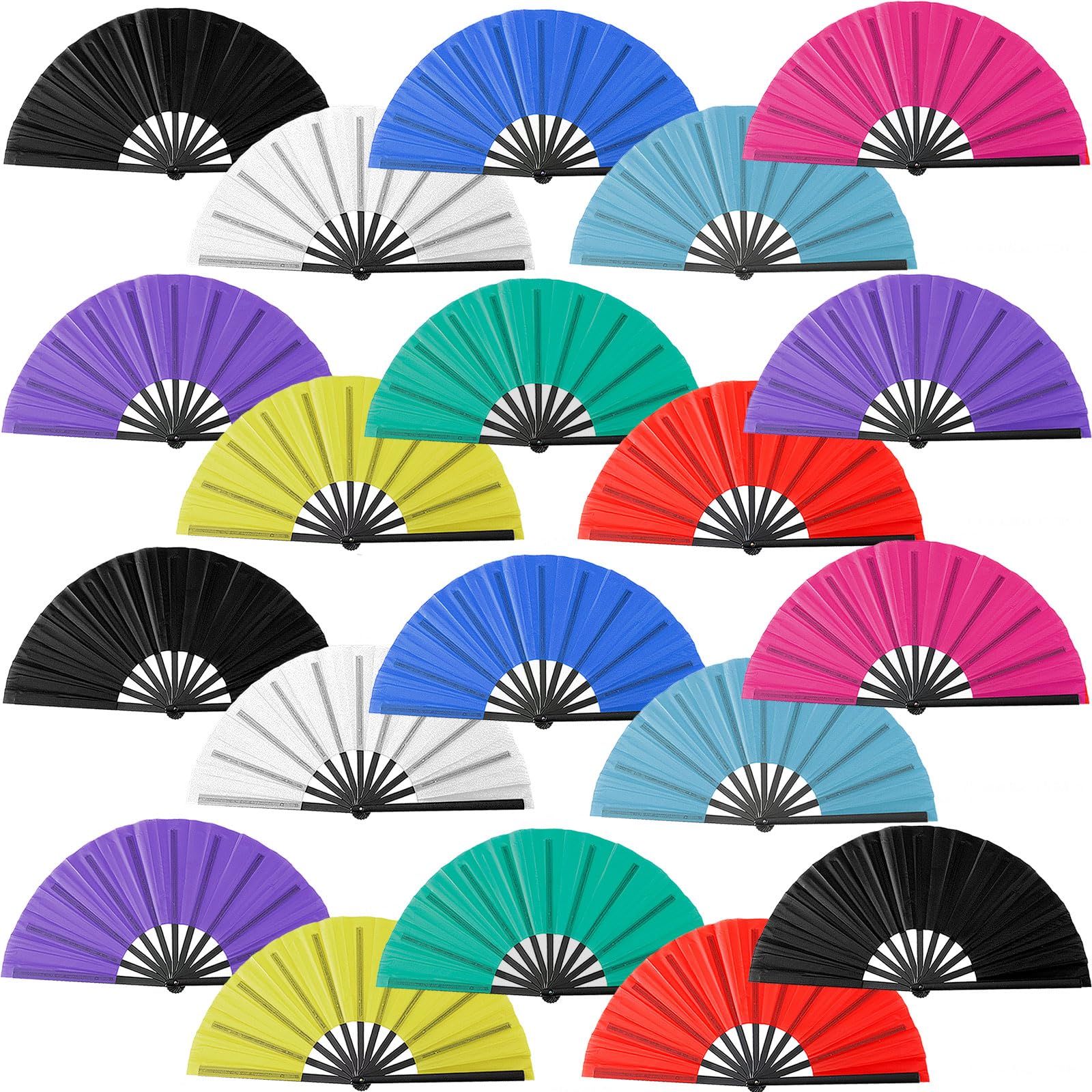20 Pcs Hand Fans for Line Dancing Bulk Chinese Kung Fu Tai Chi Hand Fans for Women Foldable for Festival Dance Party (Mix Color)