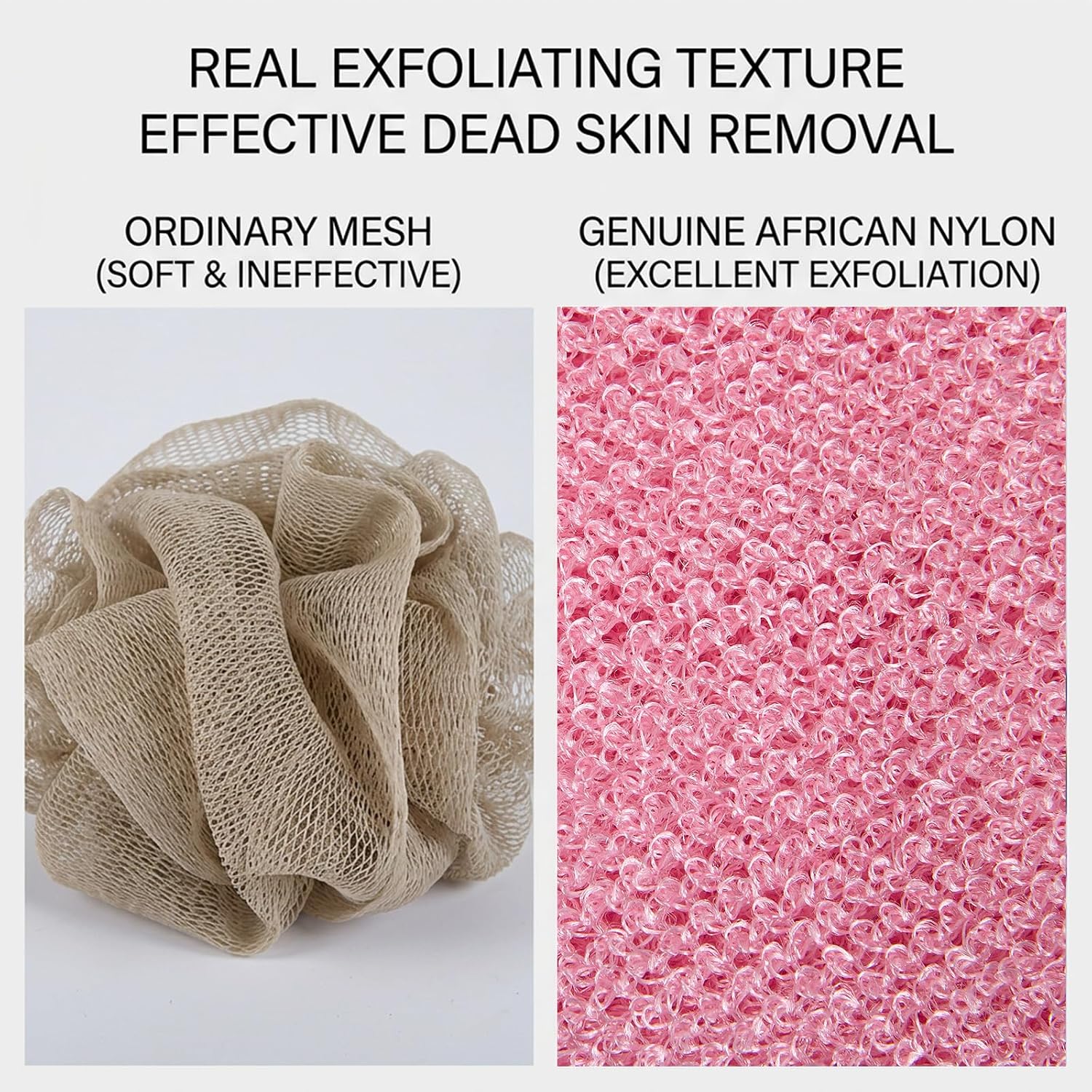 3 PCS Authentic African Net Sponge 30" Extra Long African Exfoliating Net for Body & Back Scrubber for Shower Quick Dry Nylon Mesh Washcloth for Glowing Skin image 3