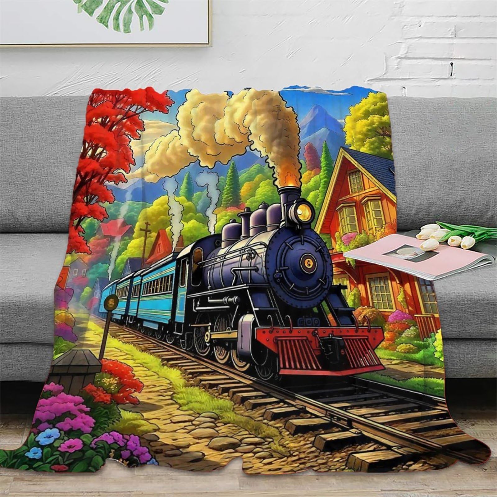 Couverture lit train 3D pour réchauffer vos soirées d'hiver devant la télé