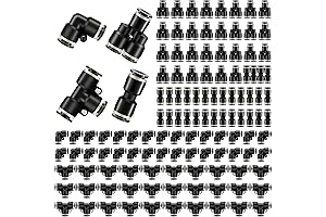 Airline Splitter: 60-Piece Push-to-Connect Pneumatic Fittings Kit with Splitters, Elbows, Tees, and Straight Tubes