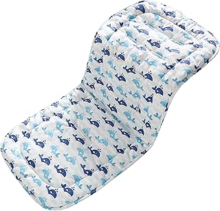 Colchoneta Silla Paseo,Cojín Carro Bebe Universal,Colchonetas Silla de Paseo UniversalTranspirable100% Algodón 80 x 32CM