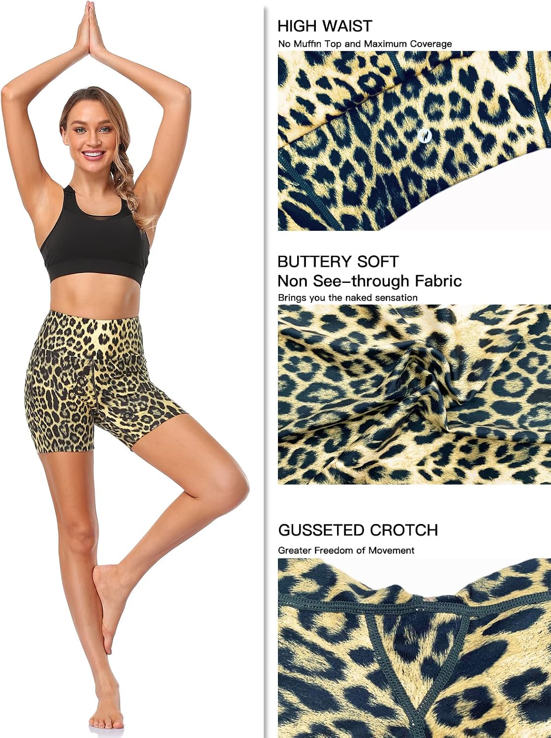 MOVE BEYOND Buttery Soft Women's 8''/5'' High Waist Workout Yoga Shorts Side Pockets Athletic Compression Biker Shorts