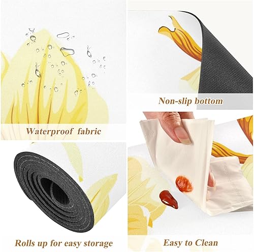 Miniatura 3 de Salvamanteles largos florales de magnolia tropical amarilla para ollas y sartenes calientes, material resistente al calor y tapete impermeable de