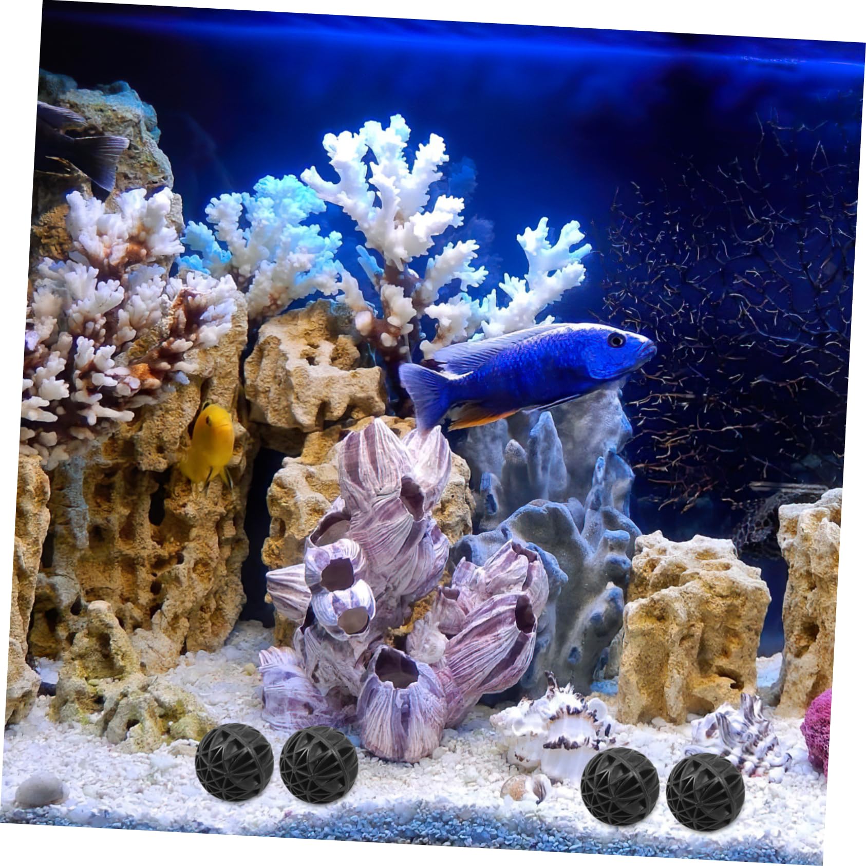 Yardwe 36 Mm Aquarium-bälle 100 Stück Für Süßwasser-aquarien Bio-bälle Medien