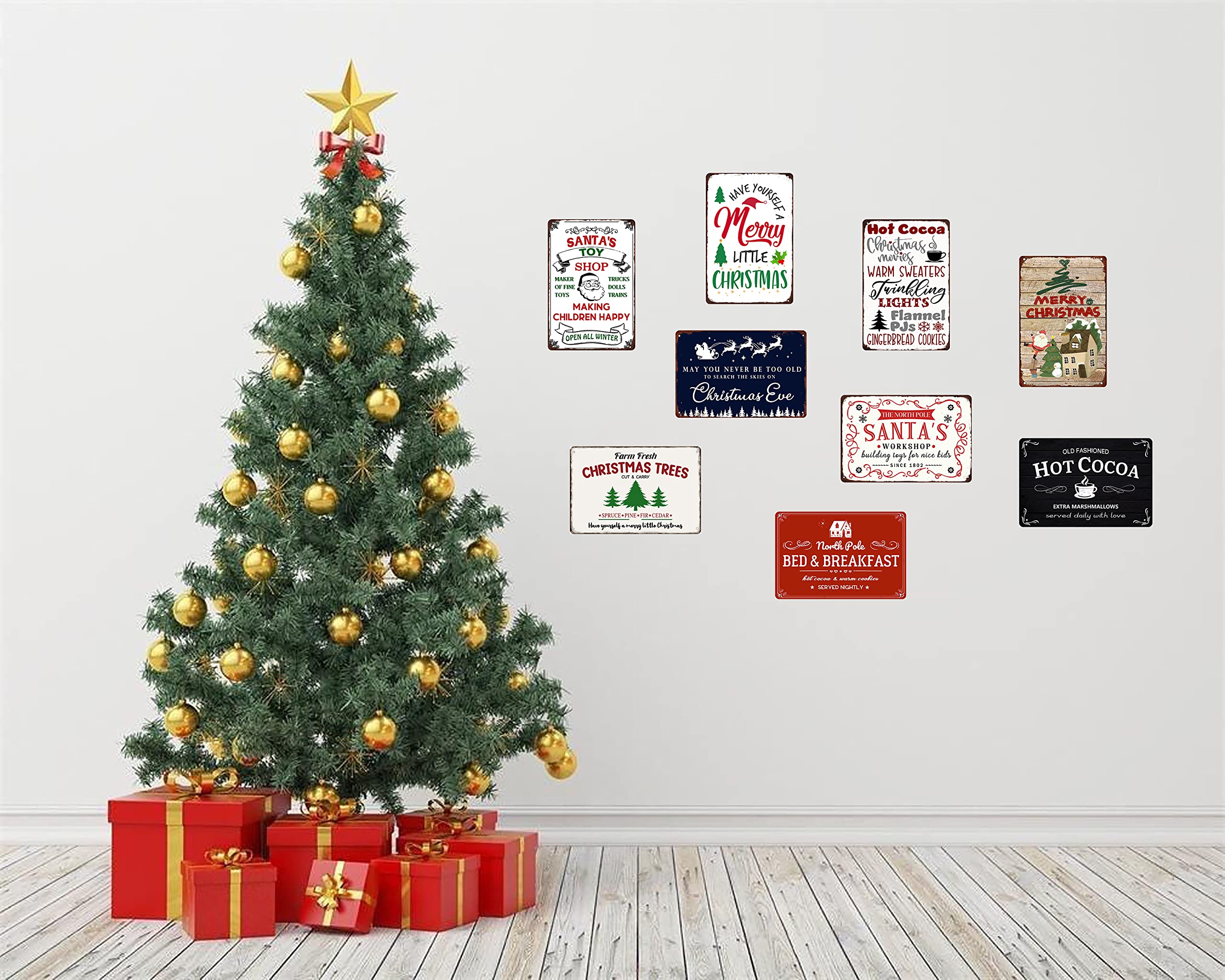 "Have Yourself A Merry Little Christmas" Vintage Tin Sign - 8x12 Inch Rustic Wall Art