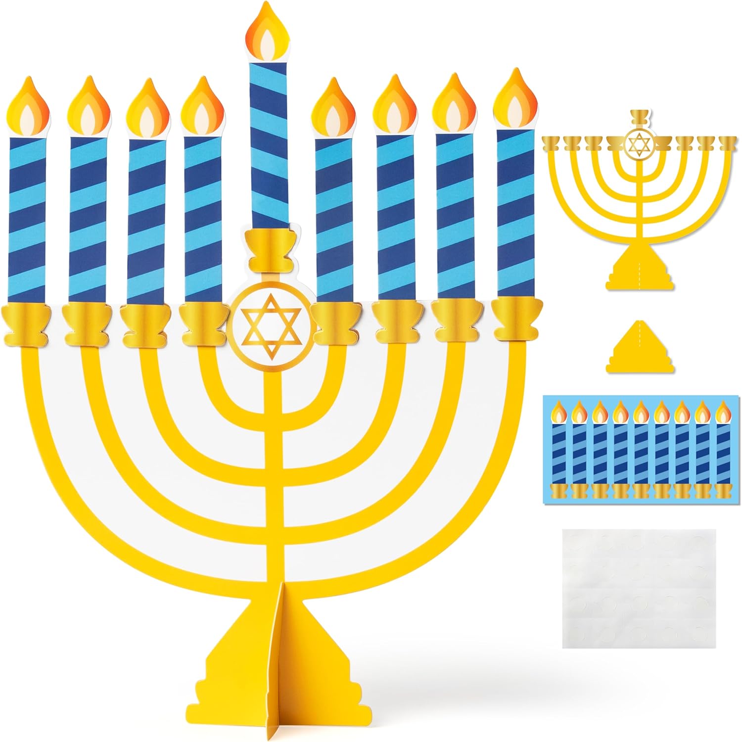 WATINC 24Pcs Hanukkah Menorah Craft Kits, Make Your Own