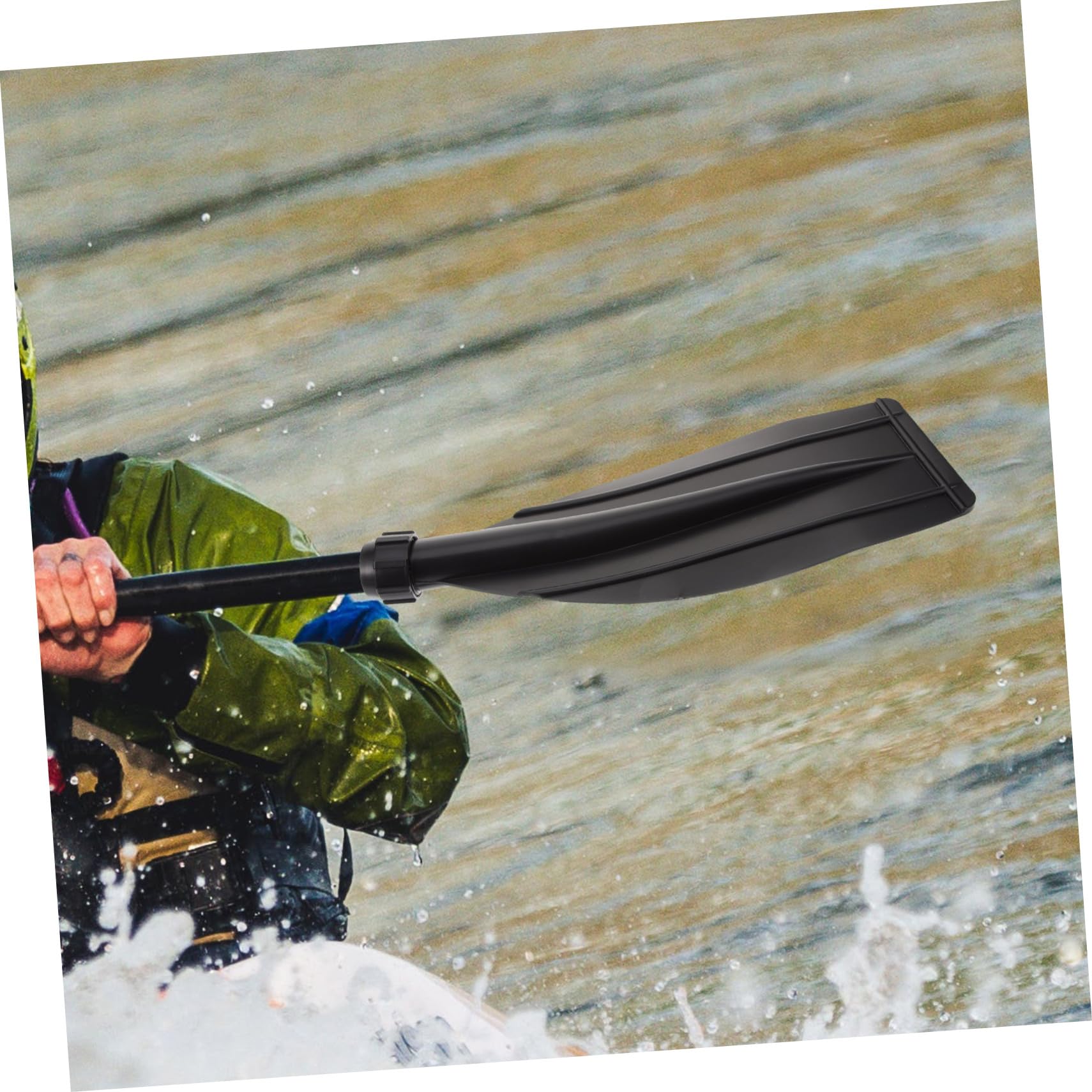 UKCOCO Paddelzubehör Ersatzschaft Freizeit Sup Paddler Kajakpaddel Leichtgewicht Hochtragbare Griffe Boot Ausziehbares Abnehmbares Kunststoff Schwarz