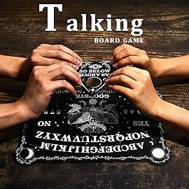 Threan Pendulum Dowsing Divination Board with Amethyst Set Wooden Spirit Talking Board Metaphysical Message Crystal Pendulum Necklace with Planchette for Wiccan Supply(Moth Style)