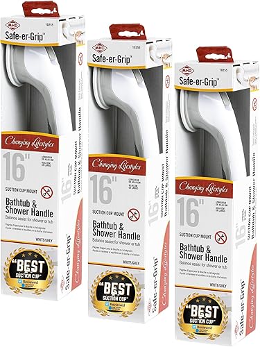 Miniatura 60 de Mangos para baño y ducha de Changing Lifestyles con agarre seguro de 17 pulgadas, 16.5, Blanco