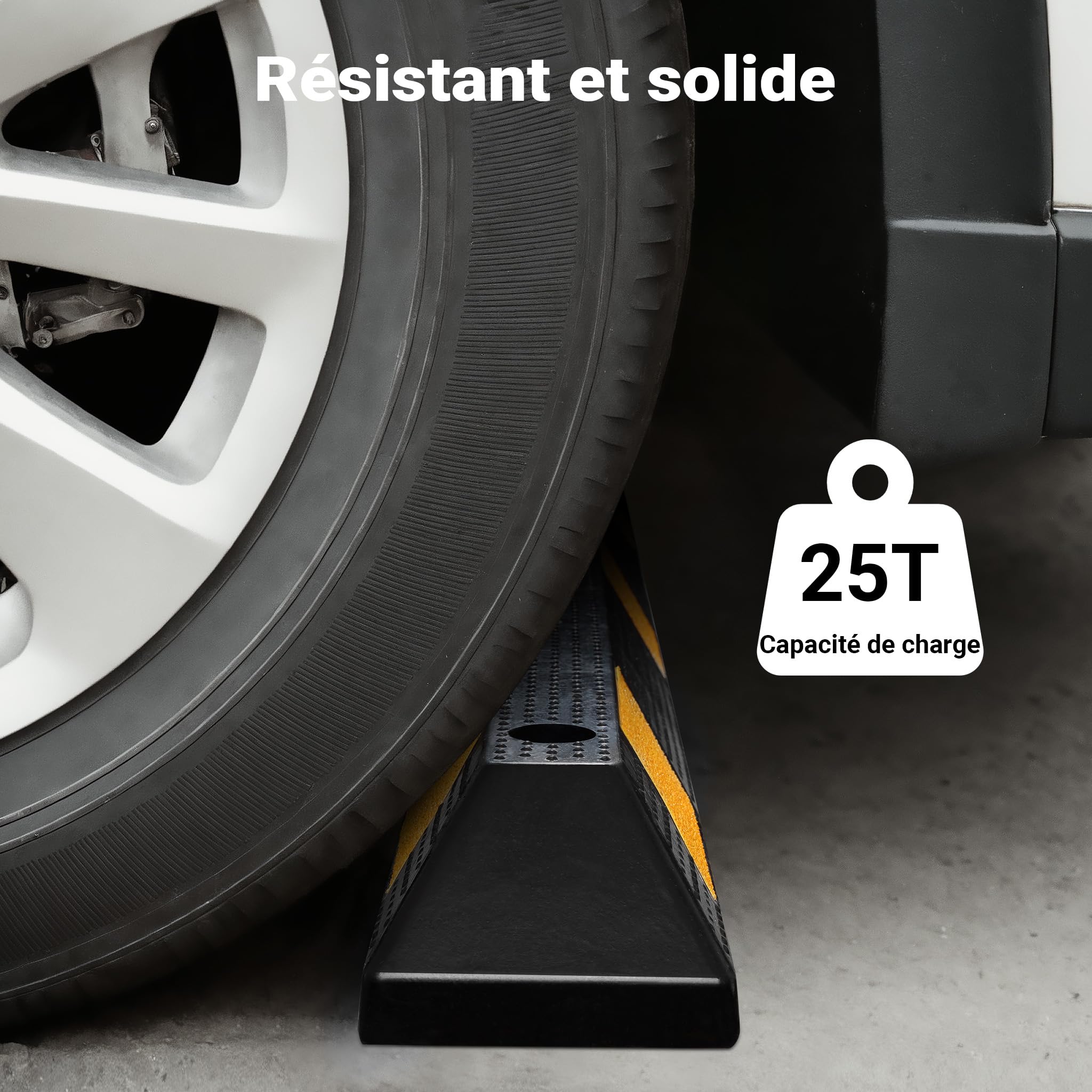 Butée De Roue Antidérapante - Bloque Roue Pour Voiture, Remorque, Camping-car - Sécurité Parking - ABS