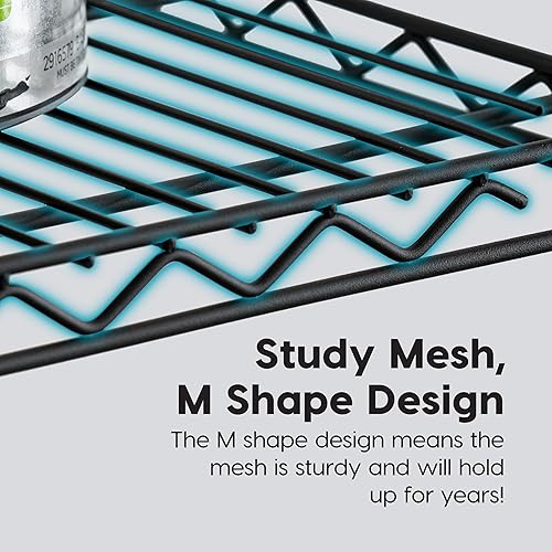 Miniatura 6 de IRIS Estantería de almacenamiento de alambre de acero resistente de 4 niveles con ruedas extraíbles de hasta 1200 libras de capacidad de carga,