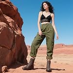 Katliu Women's Flat Combat Boots Lace up Ankle Boots | PU,Round Toe,Side Zipper,Military Boots,Fall Booties for Daily Wear