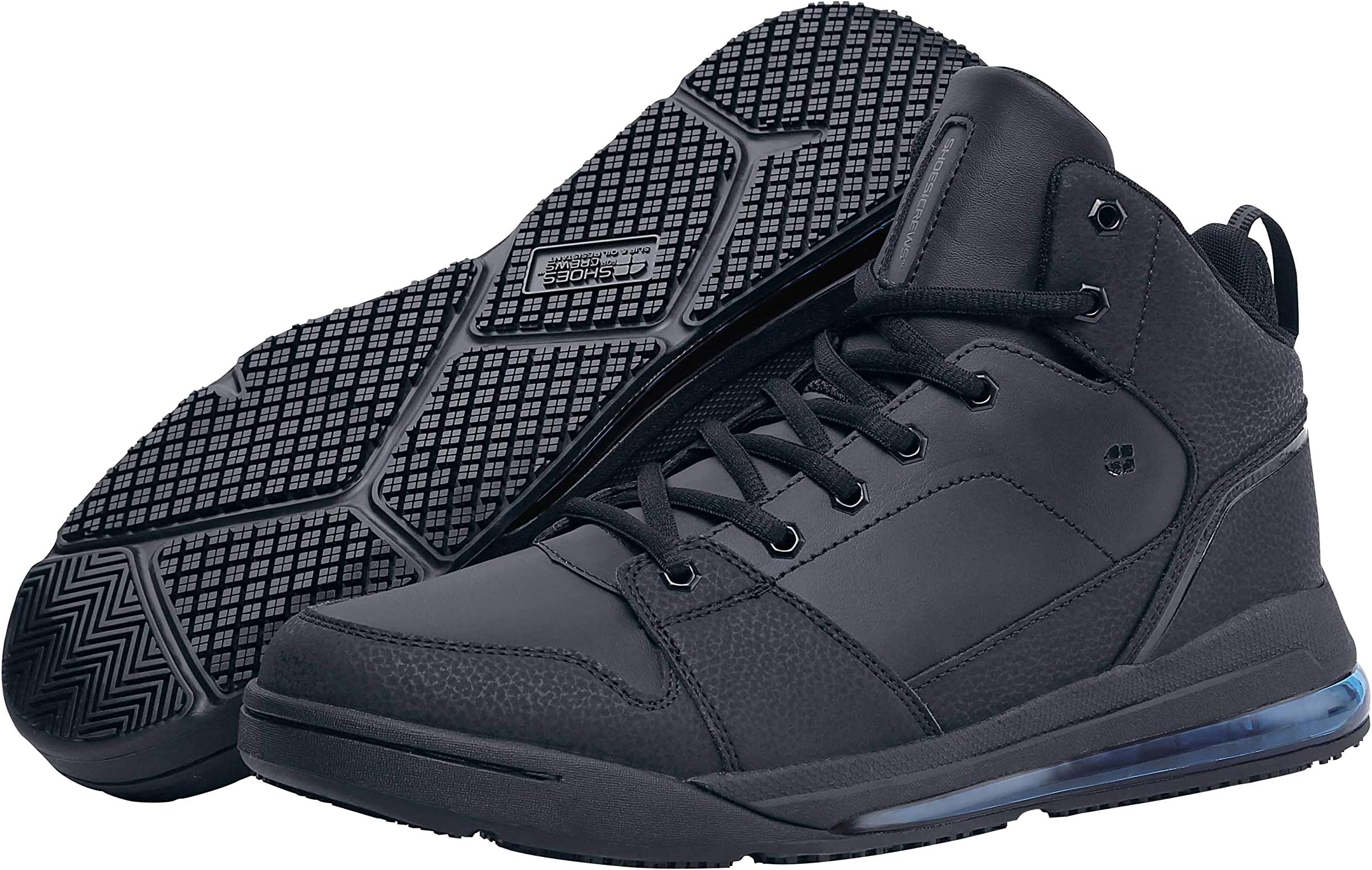 Shoes for CrewsTigon, Men's Slip Resistant Food Service Work Sneakers, Black, Size 9.5