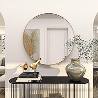 Vista 106 de Deco 79 Espejo de pared simplista de madera con marco minimalista fino, 24 x 1 x 24 pulgadas, blanco