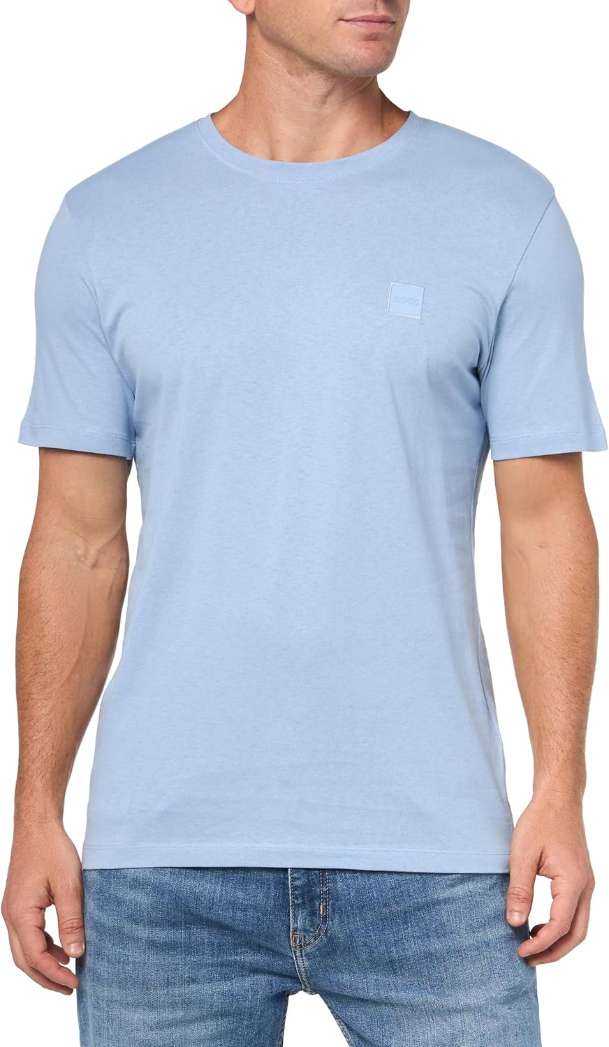 BOSS Men's Tonal Woven Patch Logo Jersey T-Shirt