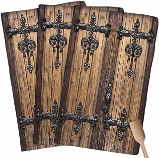 Chucoco Kitchen Towel Absorbent Dish Towels Farmhouse Vintage Wood Board 3 Pack Soft Reusable Hand Towel Washing Cloths, Quick Drying Hanging for Home Cleaning Brown Wooden