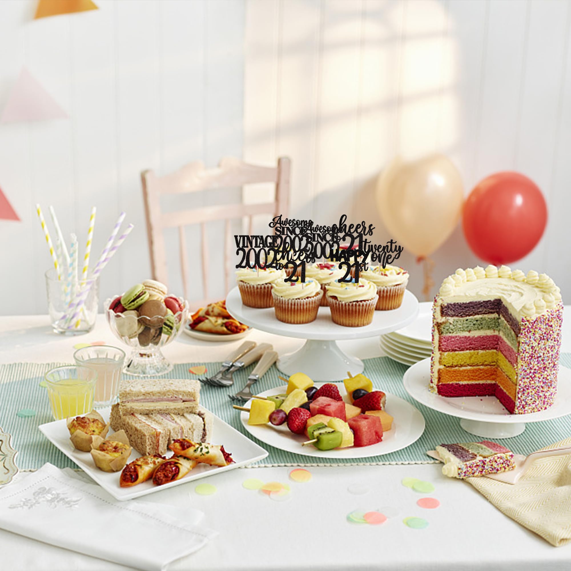 30 Cupcake-Topper 'Awesome Since 2002' – Goldene Tortendekoration Für 21. Geburtstag & Jubiläen
