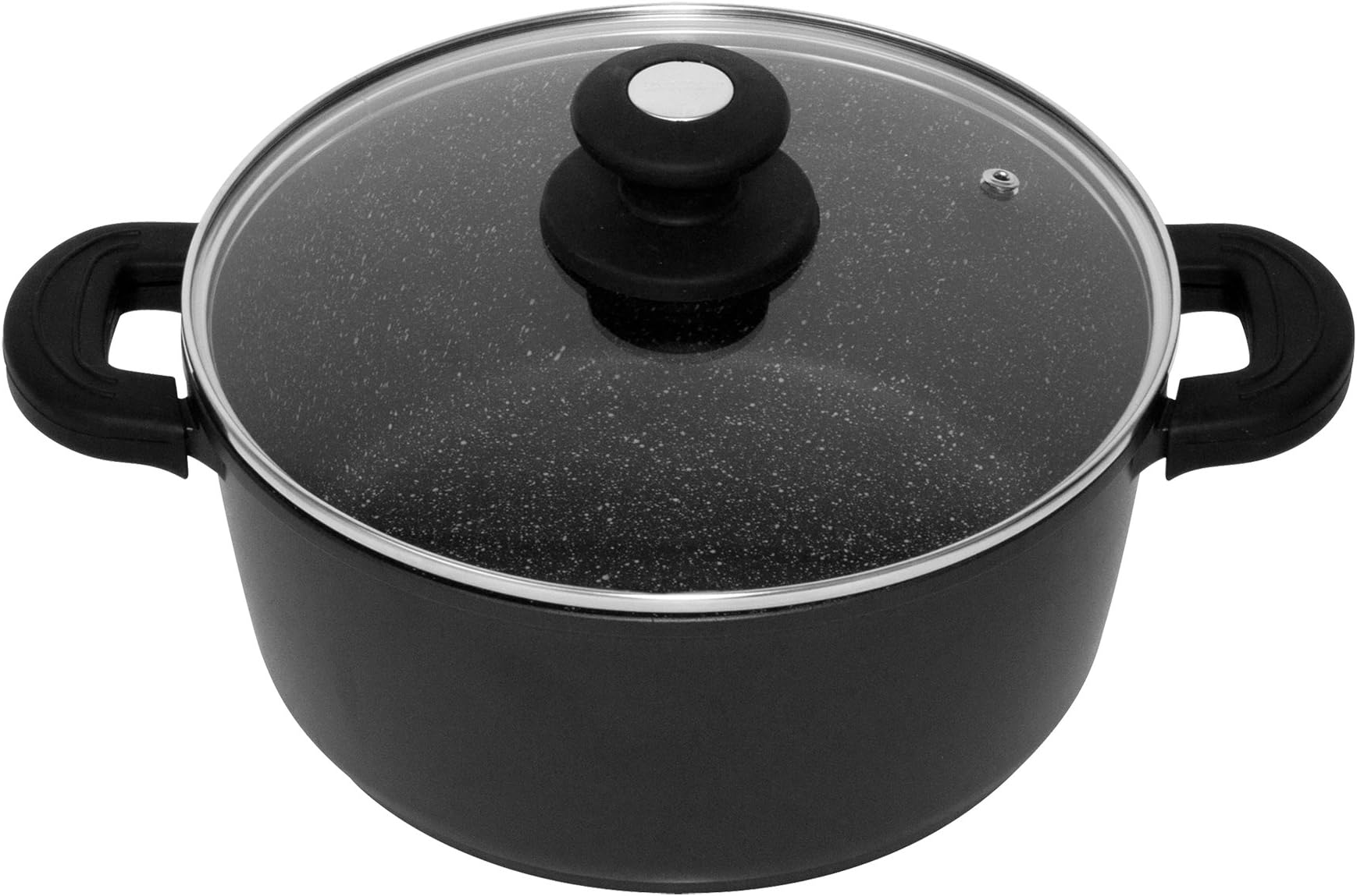 Schumann Professionnel SMA2202000 Black Rock Pot with Black Aluminium Coating, Black, 24 x 24 x 11 cm