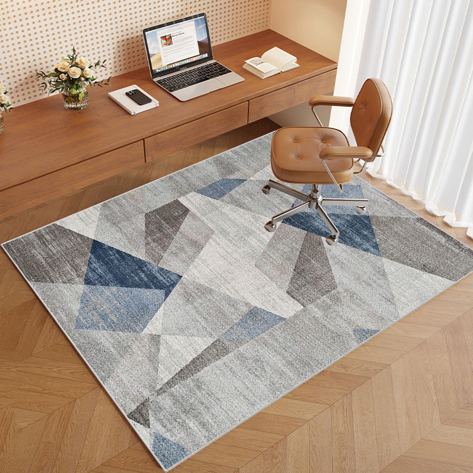 Tapete protector de suelo de madera dura para silla de oficina para alfombras y azulejos, tapete para silla de juegos, fácil de limpiar, tapete debajo del escritorio, protector de suelo, 70 x 100 cm