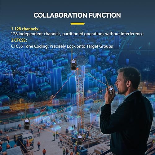 Miniatura 7 de Retevis Walkie Talkies RT87 IP67 impermeables, radio de 2 vías de alta potencia de largo alcance, radio bidireccional resistente, 128 CH, doble