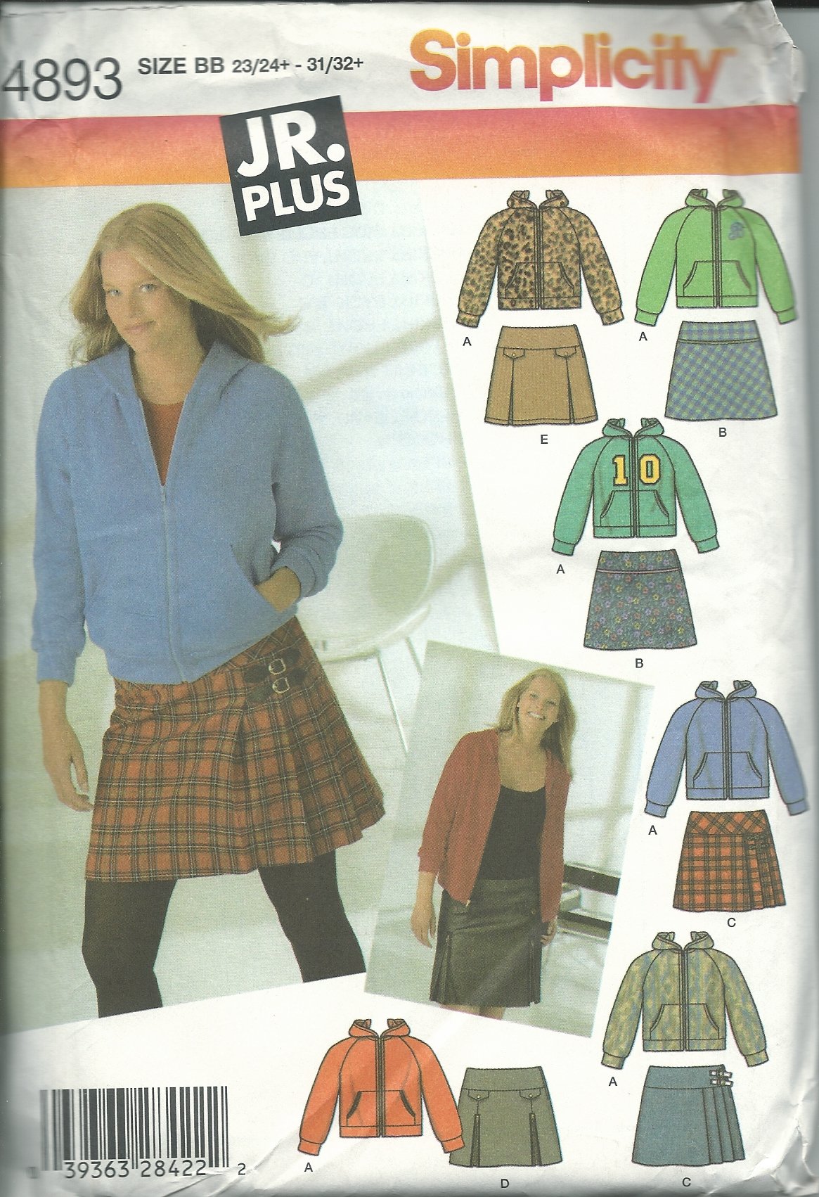 Patron de couture Junior Simplicity 4893bb pour tenues en tailles 23/24 et 31/32