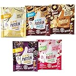 FlavCity Grass Fed Whey Protein Powder - Variety Pack - 25g Protein & 10g Collagen - 5 Single Serve Packets - Made with Organic Reishi & Cordyceps - Gluten Free & No Added Sugars