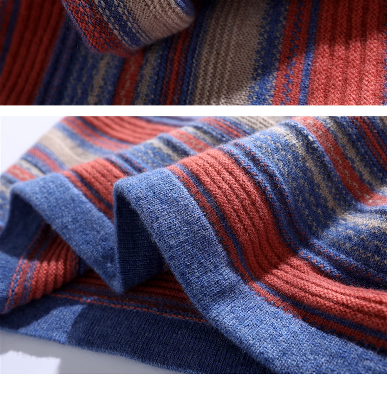 Damski kaszmirowy sweter golf ciepły wełniany dzianinowy sweter damski vintage sweter w paski
