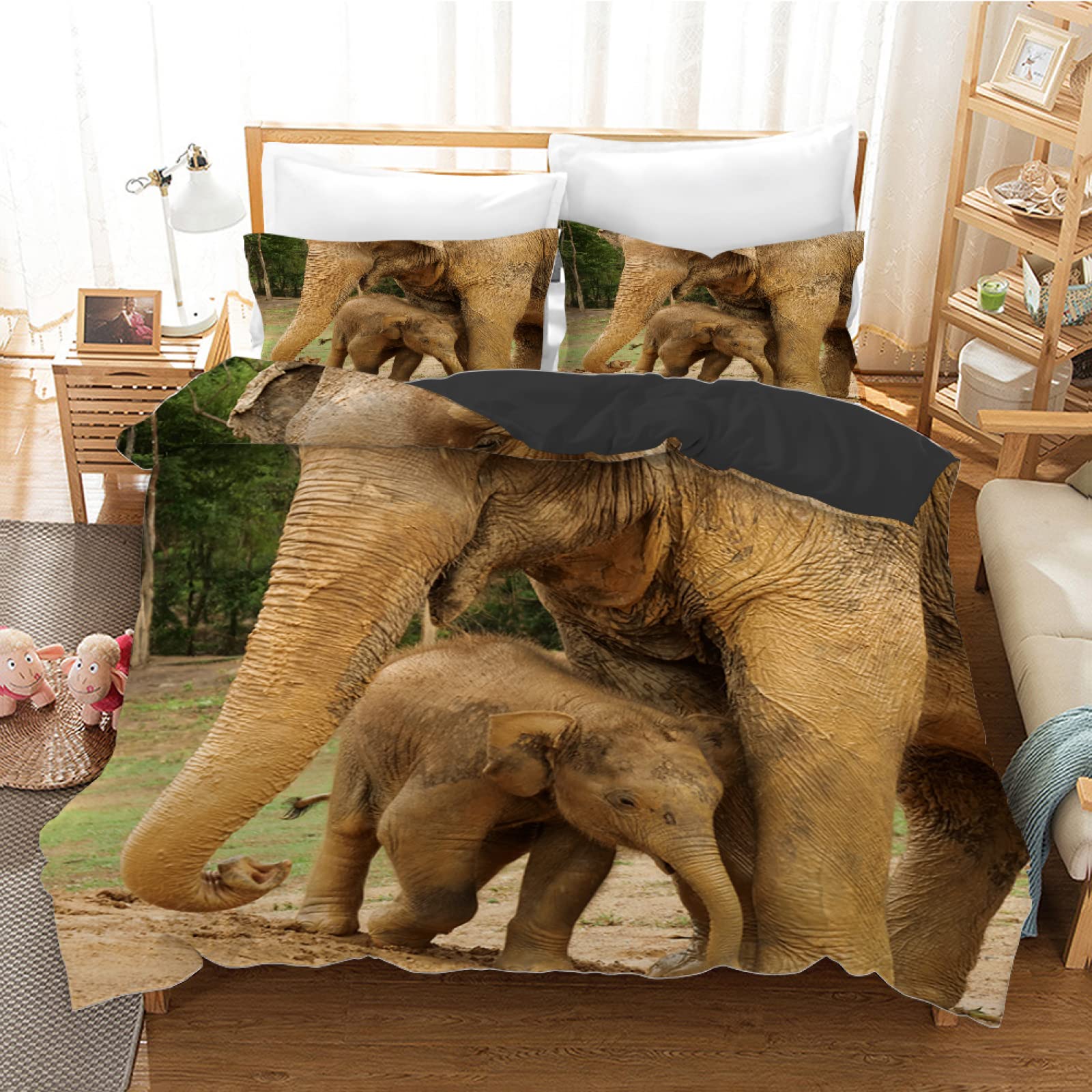 Housse de couette 160x200 fermeture éclair parure de lit microfibre facile à laver
