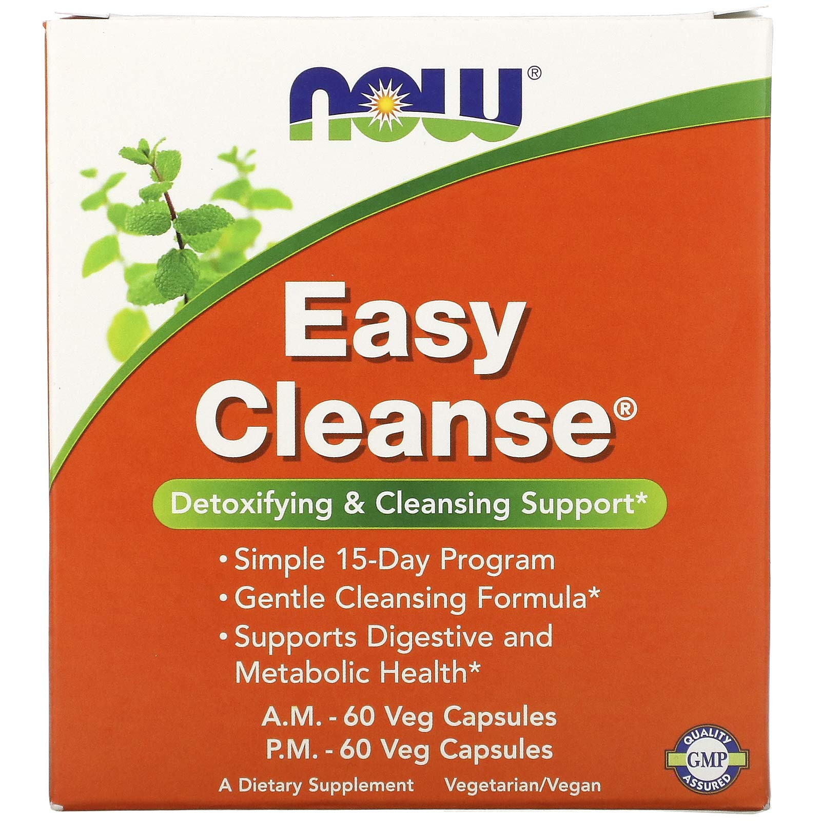 NOW Supplements, Easy Cleanse, AM/PM with unique blend of Specialized Herbs, Nutrients and Green Foods, 120 Veg Capsules