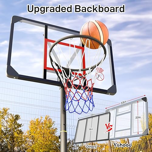 Miniatura 4 de Kids Basketball Hoop Outdoor 4.82-8.53ft Adjustable, Portable Basketball Hoops & Goals for Kids/Teenagers/Youth in Backyard/Driveway/Indoor, with
