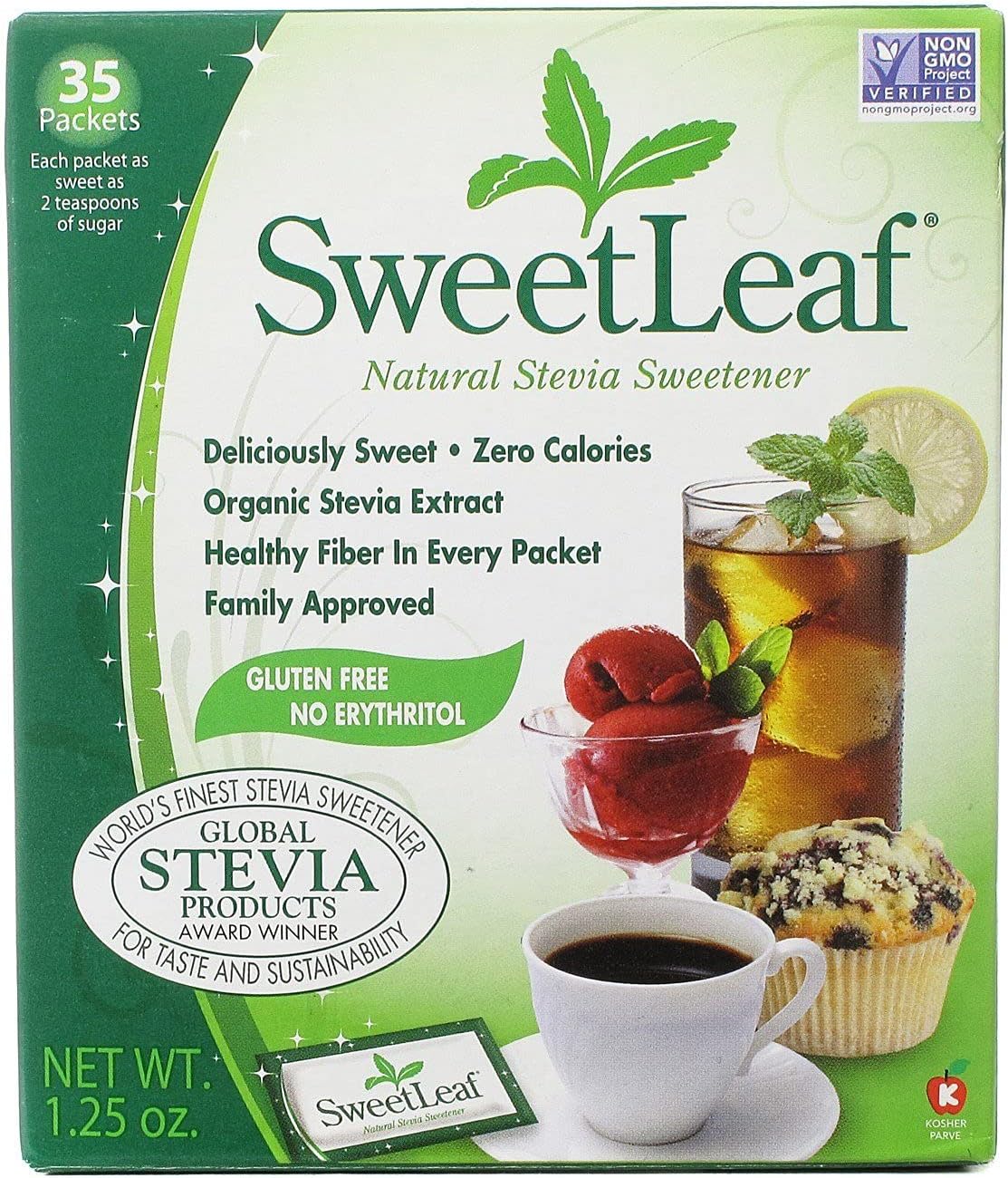 Sweetleaf Stevia Sweetener 35 Packets (Pack of 12)12