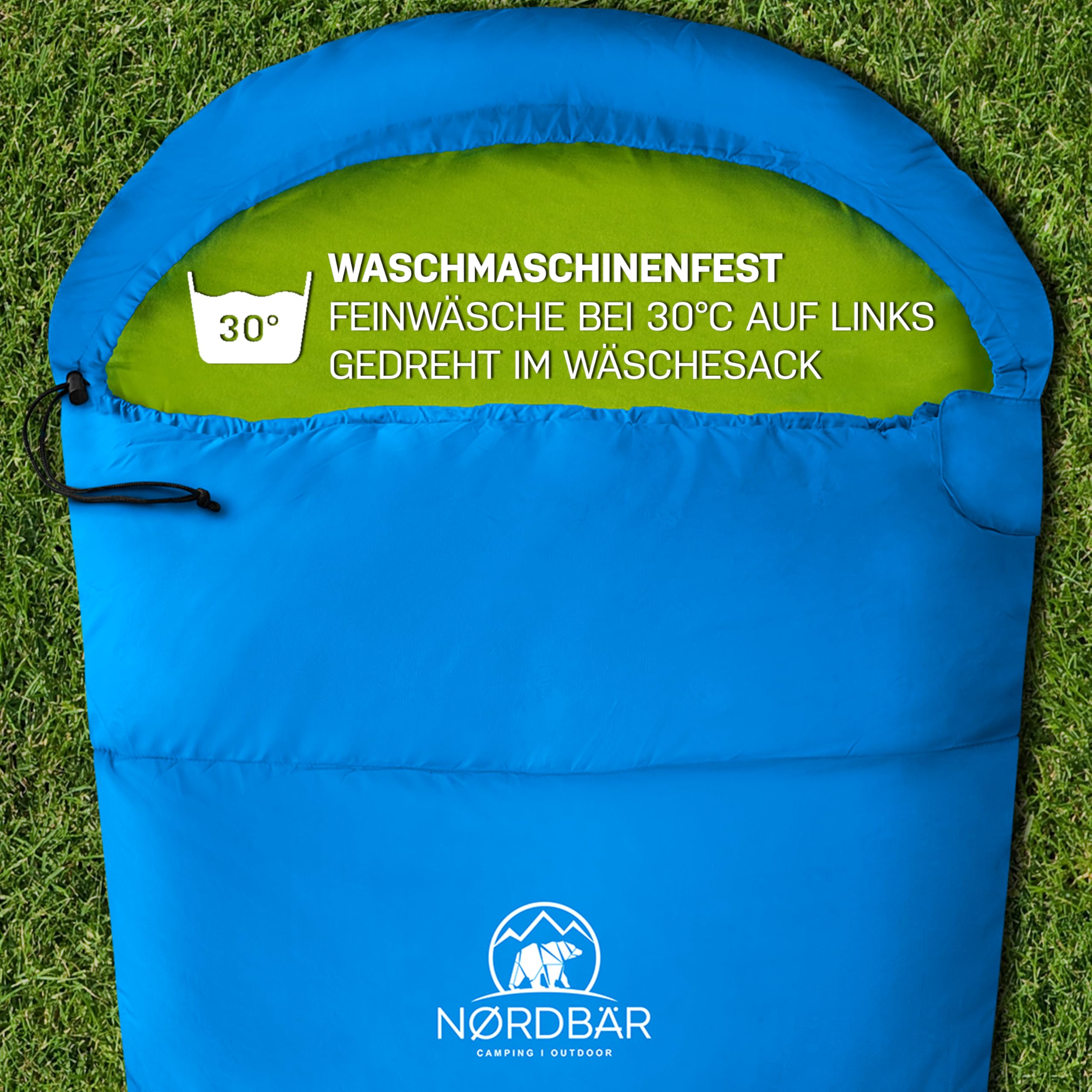 NORDBÄR® Kinderschlafsack für Jungs & Mädchen bis 145 cm Körpergröße | Innenfutter aus 100% Baumwolle | Mumienschlafsack leicht & warm | Kinder Outdoor Schlafsack [1200g] | Camping Kinderschlafsäcke