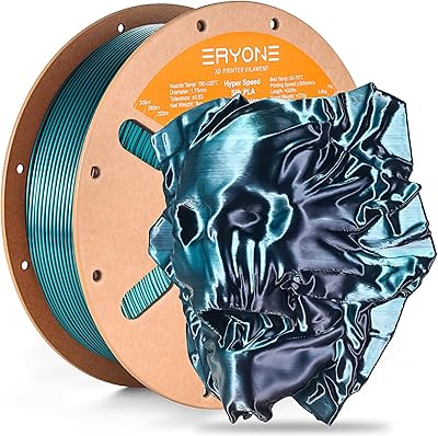 19 – ERYONE HS Silk Dual Color PLA Filament 3D Printer 1.75mm +/- 0.03mm, Hyper Speed Coextrusion Filament PLA Shiny 1kg, HS Silk Dual Emerald Gr…