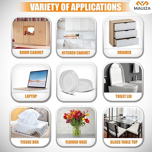 Miniatura 5 de Parachoques para puerta de gabinete, 128 piezas para amortiguación de sonido y protección de superficies. Parachoques de gabinete transparentes,