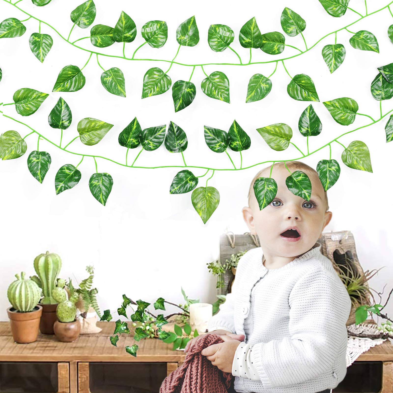 Edera Finta Artificiale 1 Pezzo - Ghirlanda Rampicante Per Decorazione Interna Ed Esterna - Foto 9