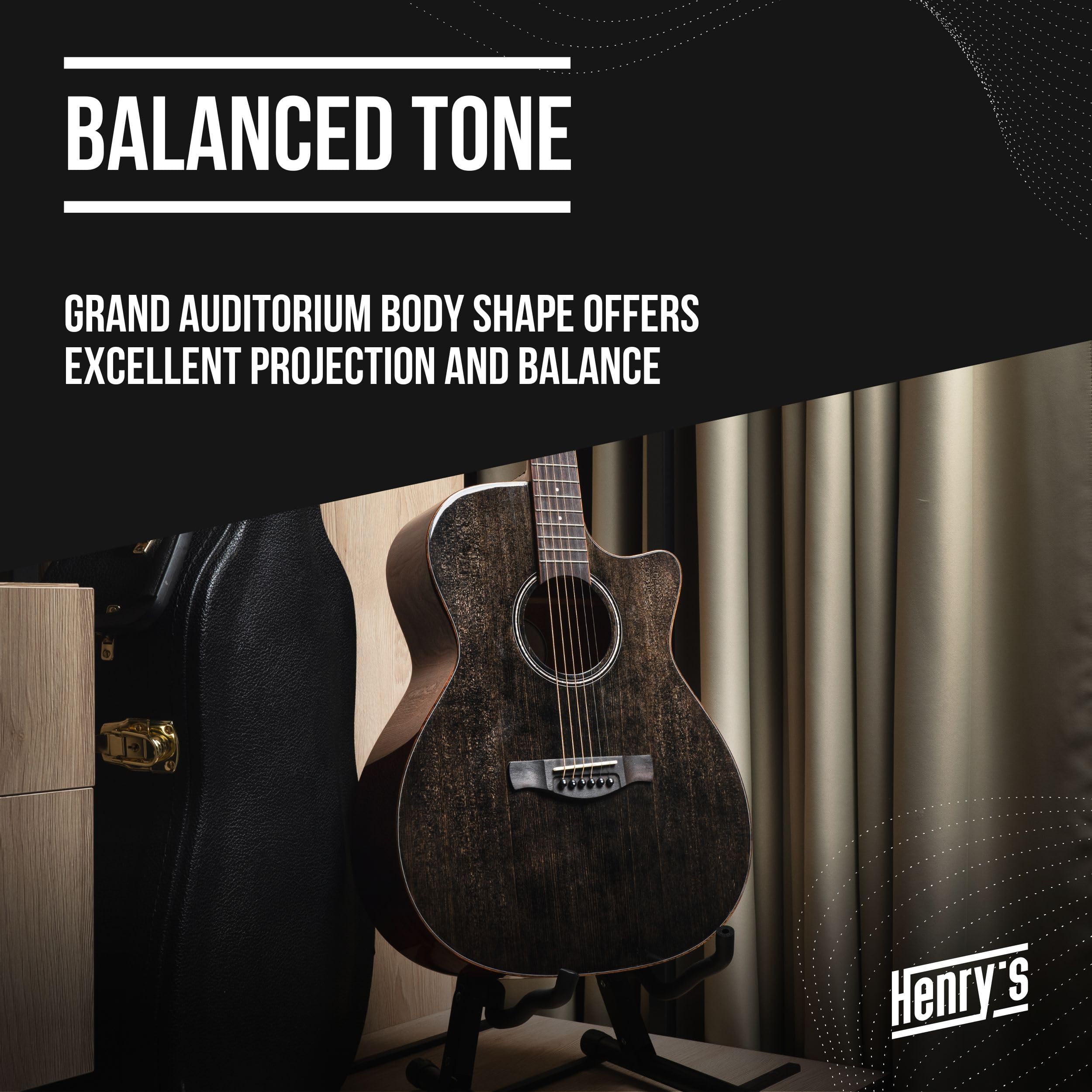Henry's Daily GAD1 Western-Gitarre Akustikgitarre Massive Fichtendecke Mahagonikorpus